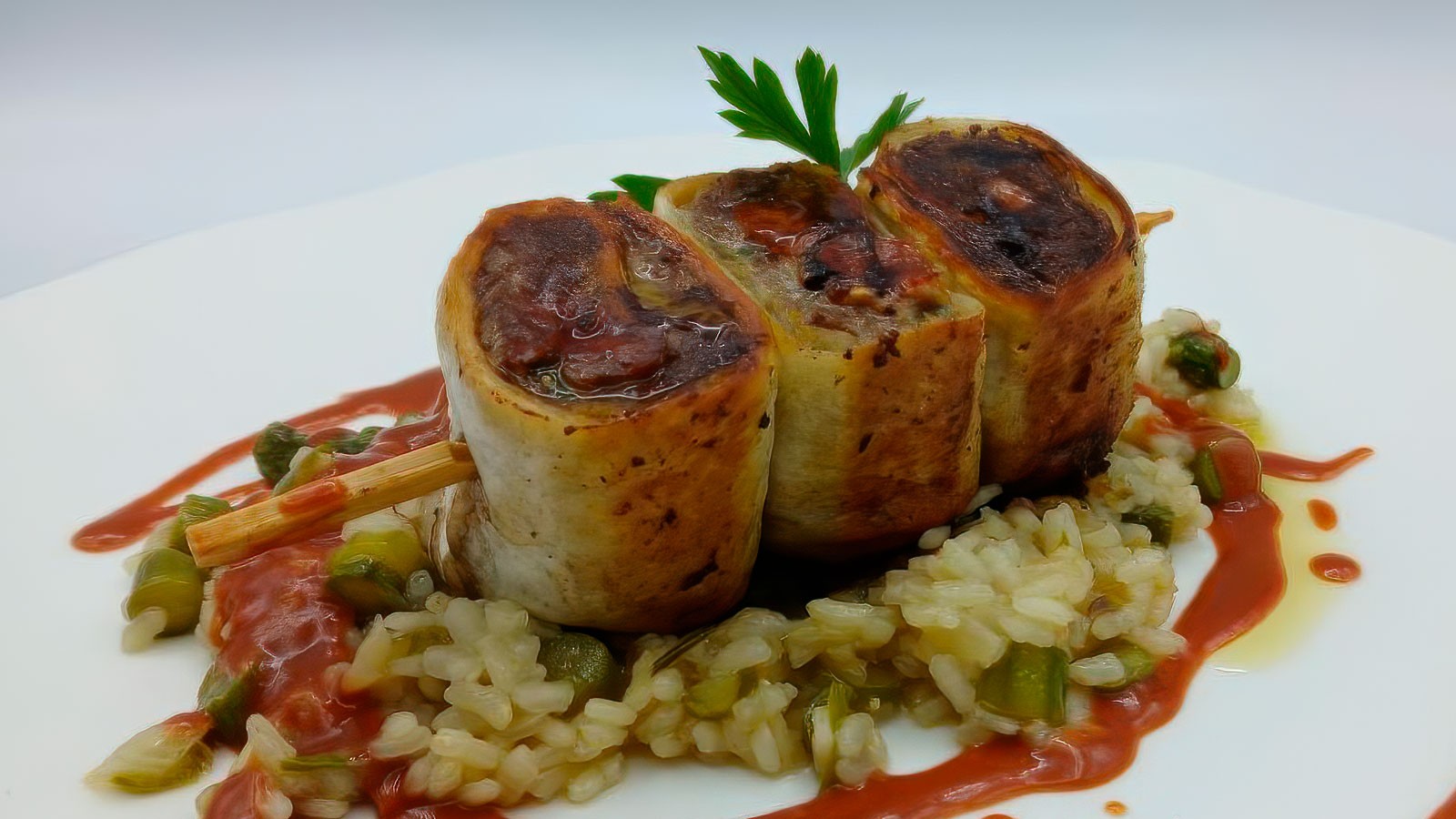 Brochetas de ternera con espárragos 